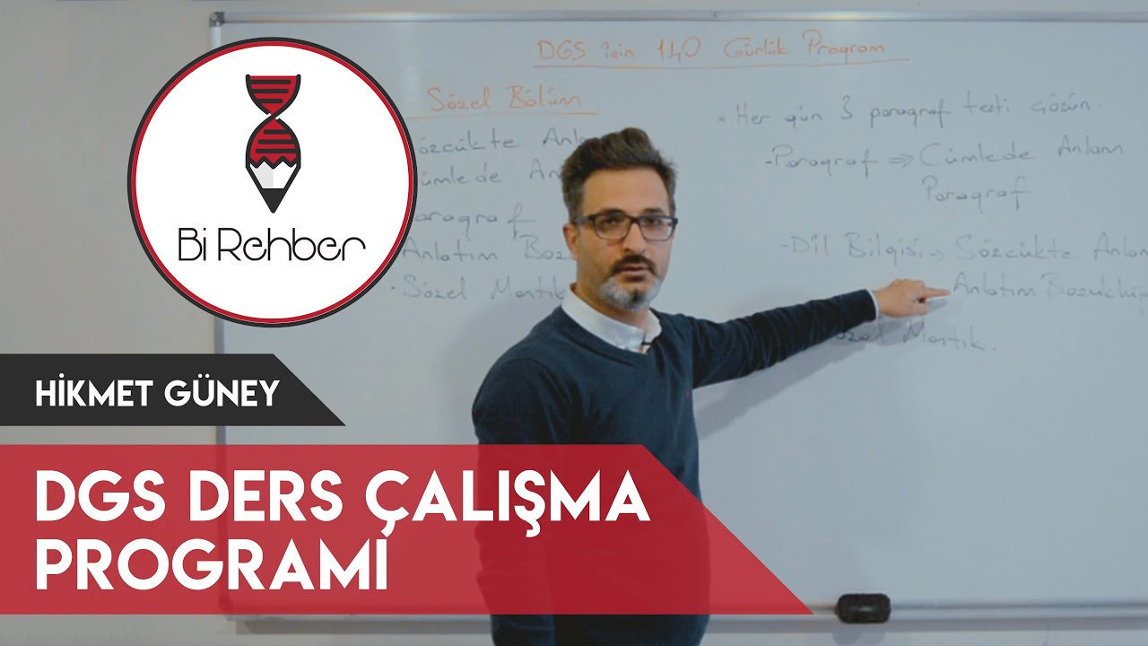 DGS Ders Çalışma Programı - Bi Rehber