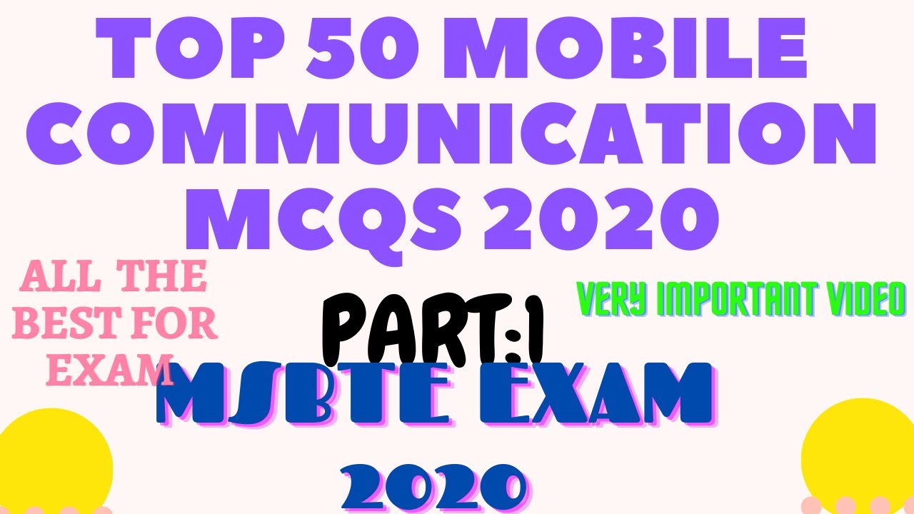 TOP 50 MOBILE COMMUNICATION MCQS 2020|MSBTE 2020|WIRELESS COMMUNICATION MCQS|PRANSHI VERMA|