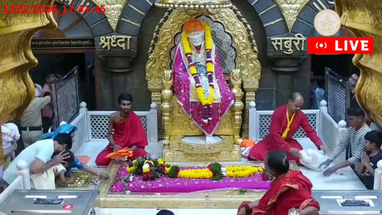 Shri Sai Baba Sandhya Dhoop Aarti ll Live Darshan shridi ll sairam ll 13 February 26 