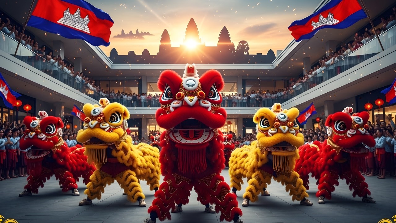 ក្រុមម៉ុងសាយទី១ ជុងយ៉ីថាំង （忠义堂 醒狮团） សម្តែងនៅ Chip Mong Mega Mall 271