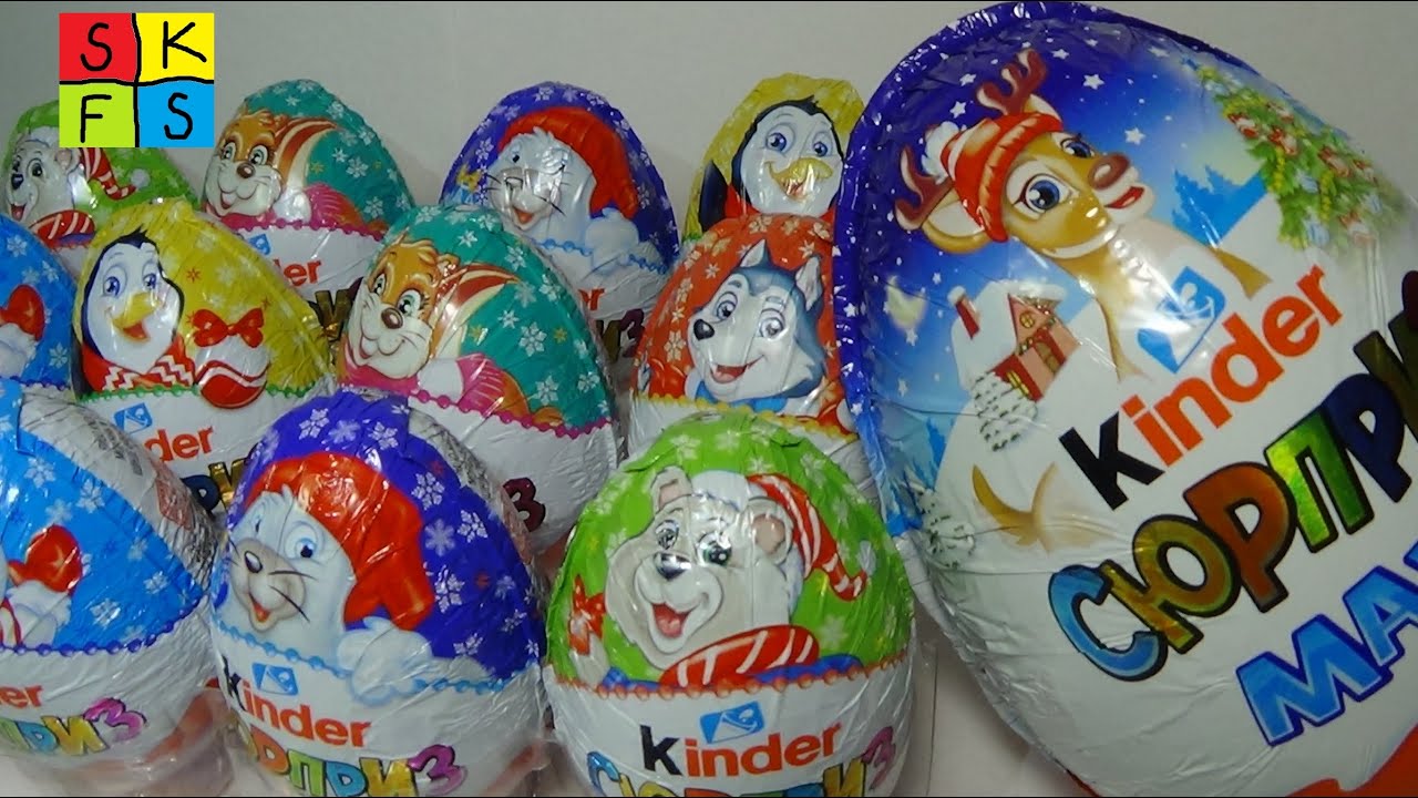 Новогодние киндеры 2021 МАКСИ Unboxing christmas Kinder Surprise Олени Паровозик новинка от киндера