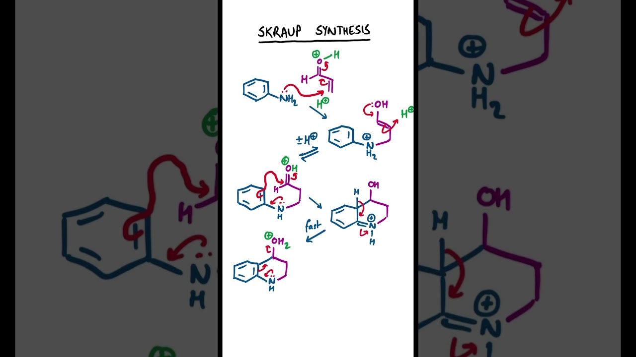 Skraup Synthesis #chemistry #organicchemistry