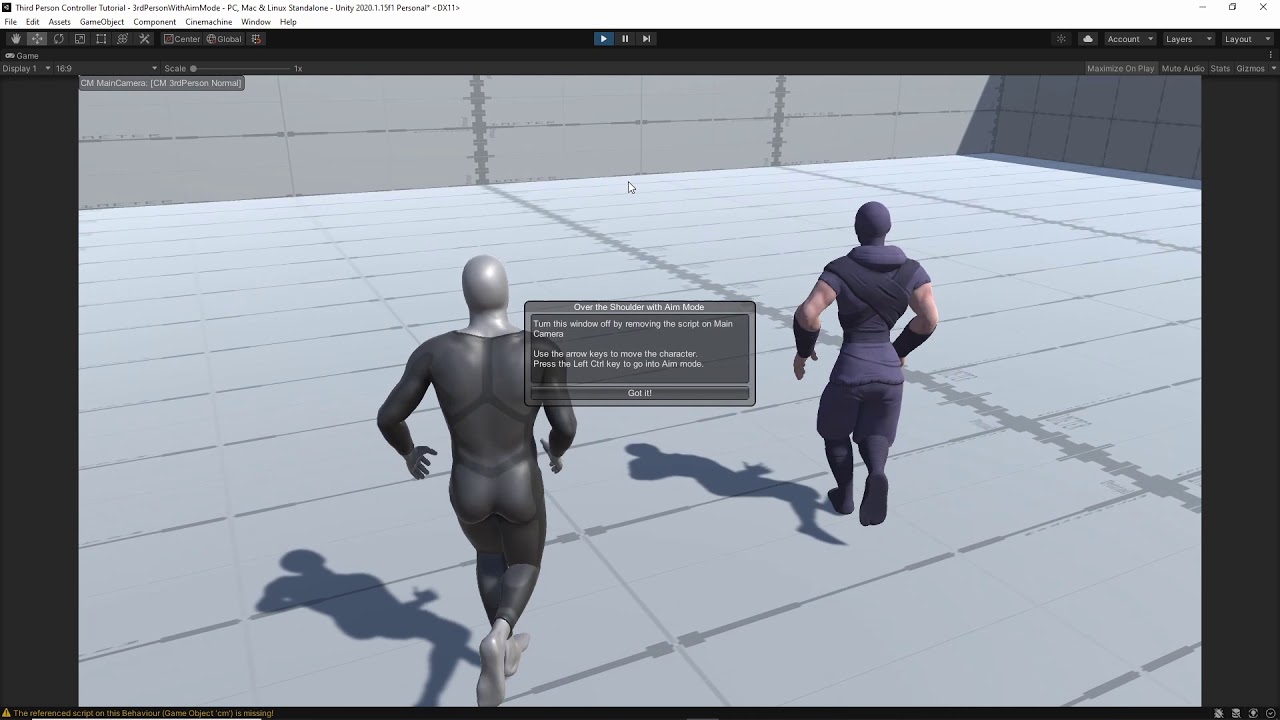 Controlador em terceira pessoa com Cinemachine na Unity