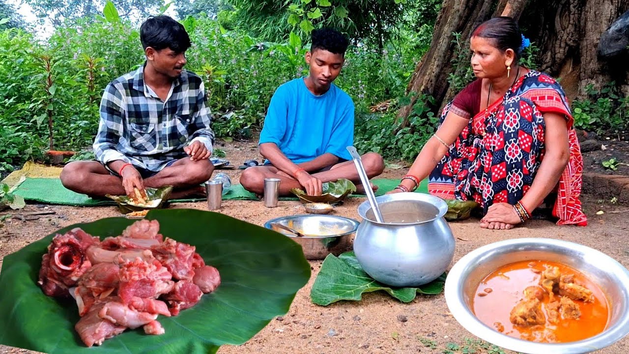 Delicious Mutton Curry: Authentic Village Food Cooked in a Traditional Style by tribal family 