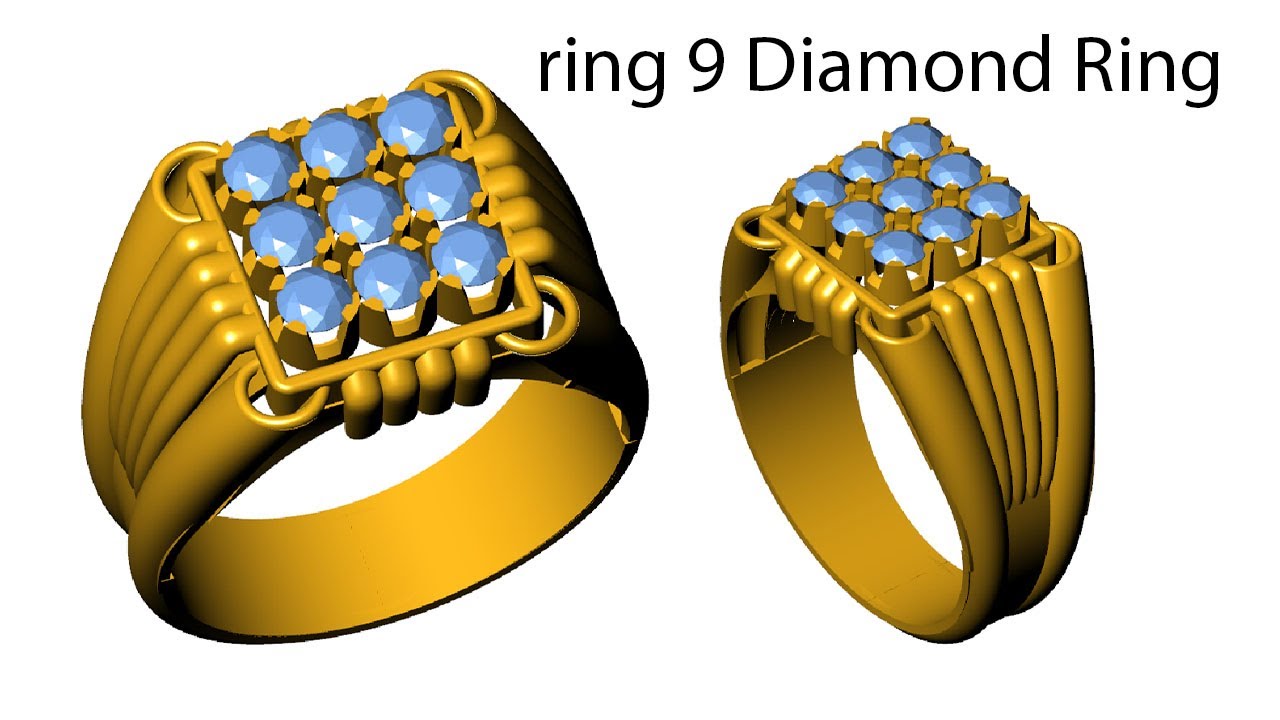 simple way to make a gents ring cad learning video 9 diamond ring //Jewelry cad Design// 3d cad #40
