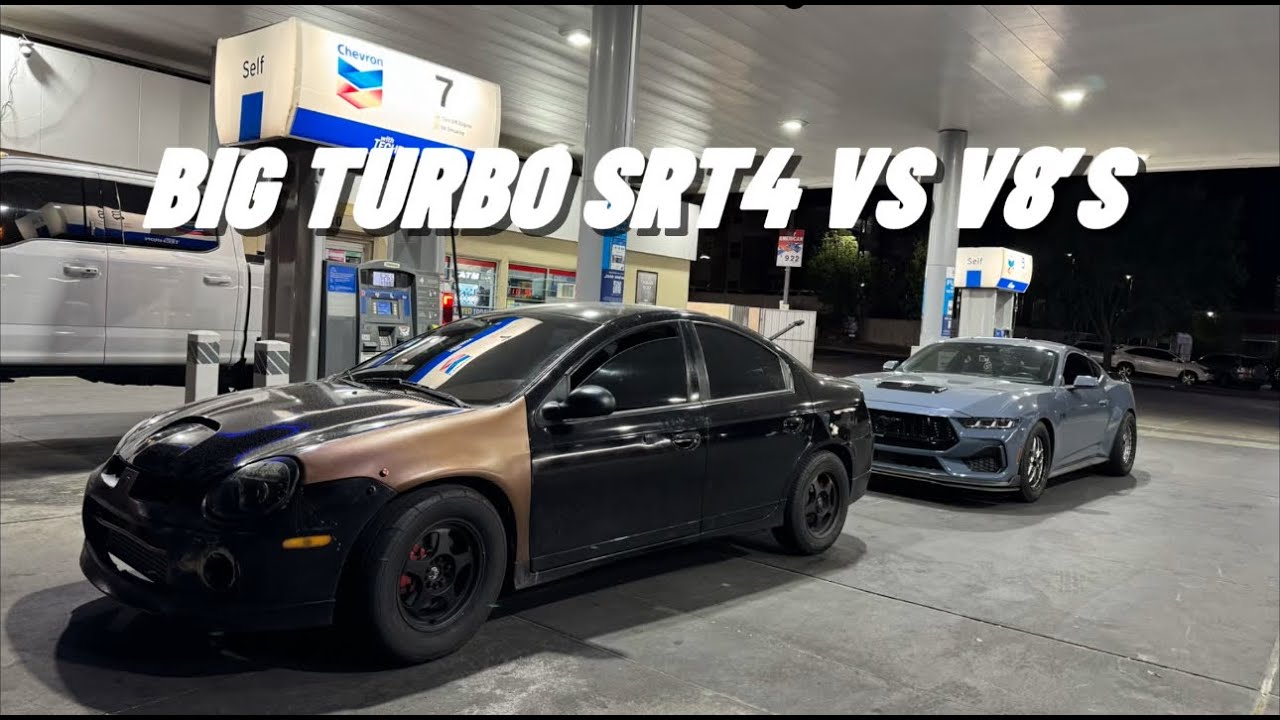 Big Turbo SRT4 vs Hellcat and MORE! (Mustang, Camaro and Audi)