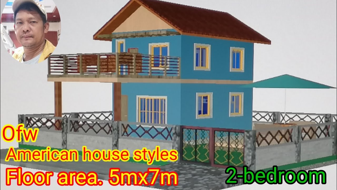ofw American small house design. 2-bedroom. floor area :5mx7m.