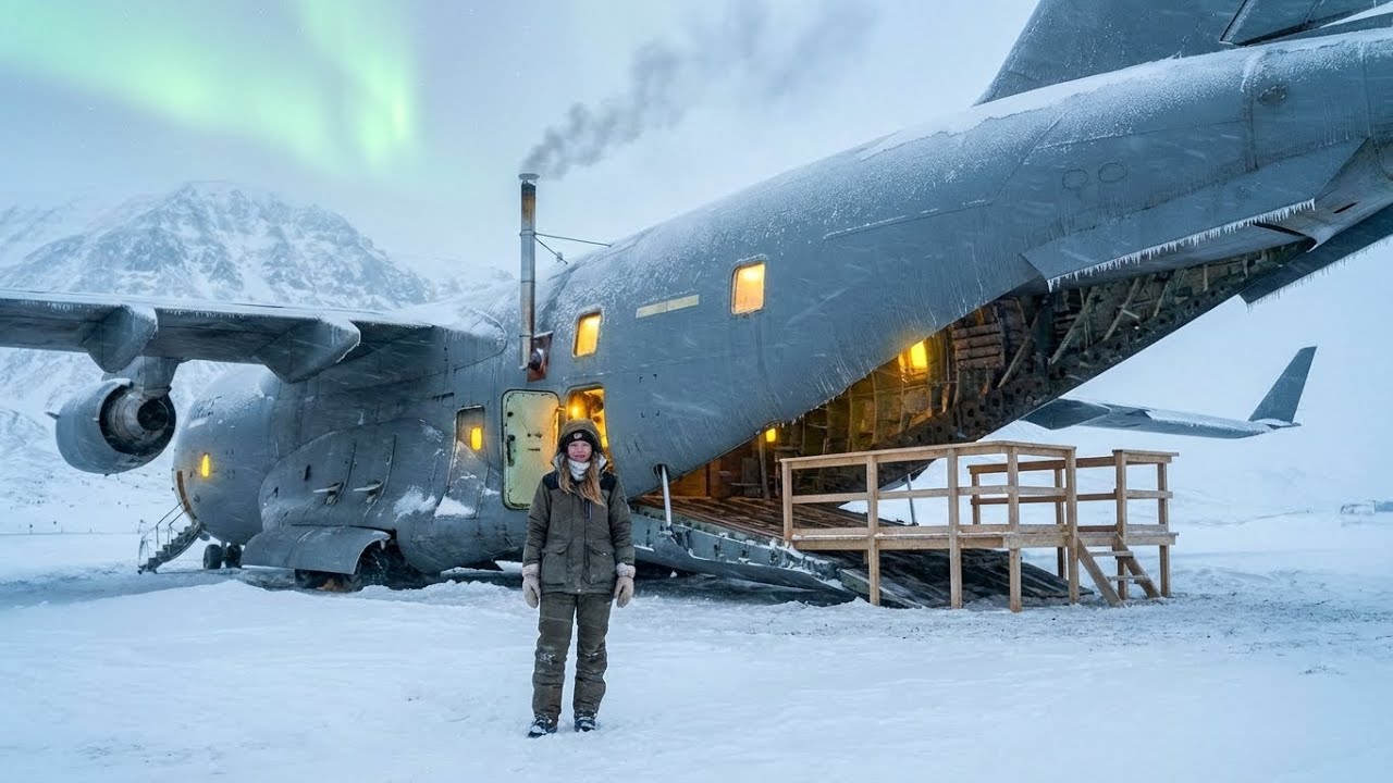 Building a house in an Abandoned C 17 Globemaster III Aircraft buried deep in the frozen Arctic snow