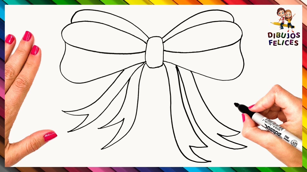 Cómo Dibujar Un Lazo Paso a Paso 🎀 Dibujo de Lazo