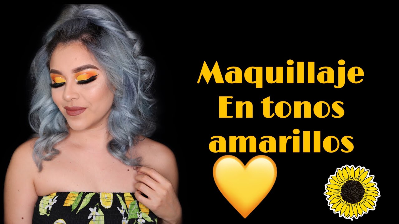 maquillaje para ojos en color amarillo 🧡💛