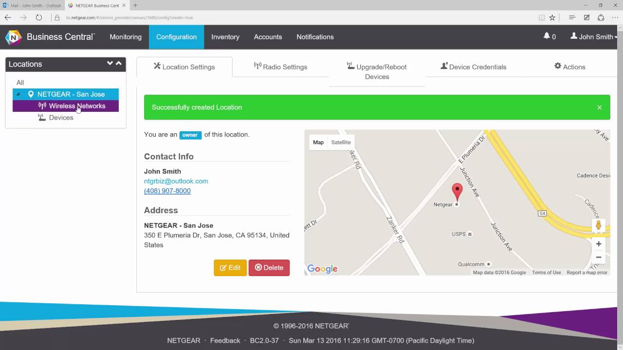 NETGEAR Business Central Wireless Manager Initial Setup