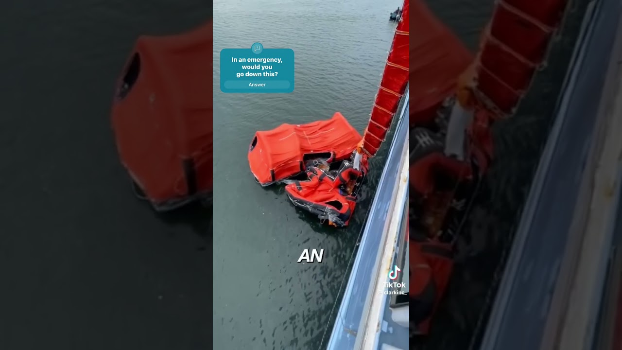 Emergency Evacuation Slide on Cruise Ship #emergency #evacuate #scary