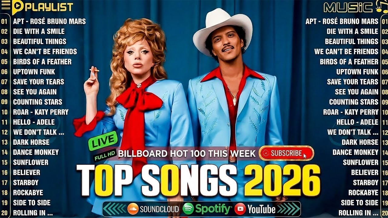 Billboard Hot 100 🌊 Selena Gomez, Justin Bieber, Dua Lipa, Bruno Mars, Ed Sheeran, Maroon 5, Adele