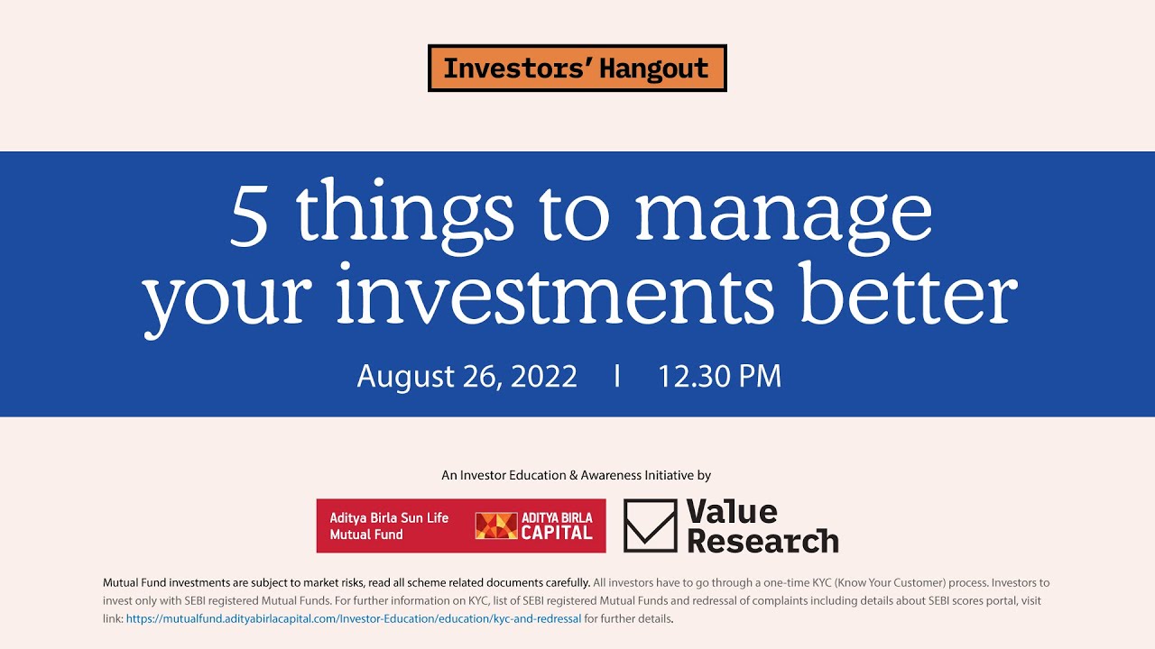 5 things to manage your investments better