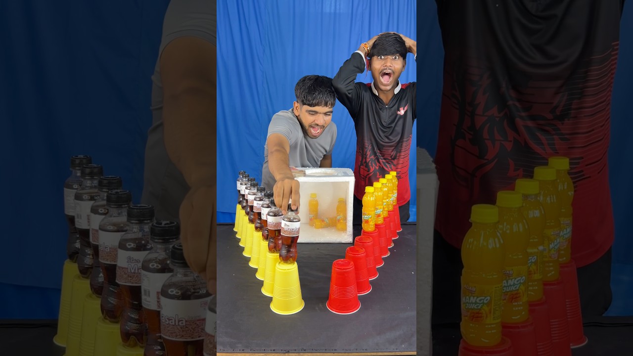Amazing collect coldrink funny family challenge ✅#shorts #games