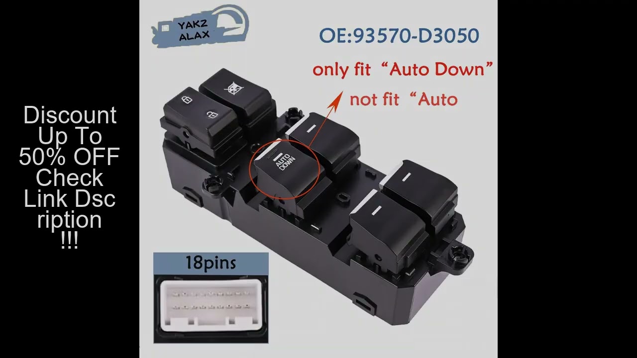 For Hyundai Tucson 2016 2017 2018 2019 Electric Master Power Window Control Switch Glass Lifter Butt
