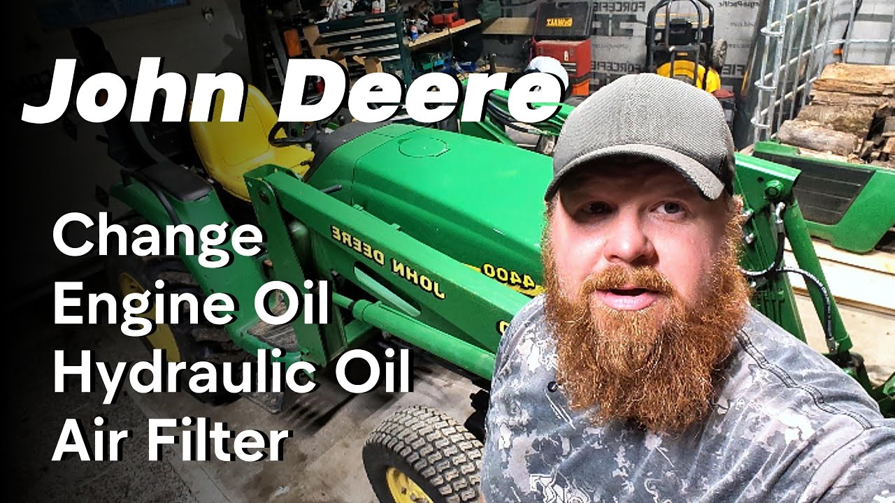 John Deere 4400 engine oil, hydraulic oil,  and air cleaner change.