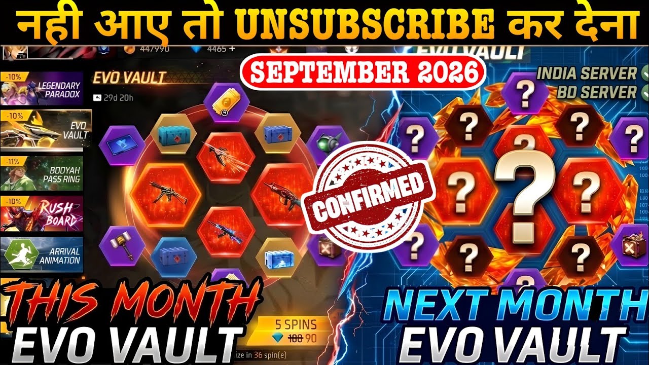 100% Confirm 🎉 September Month Next Evo Vault Free Fire 2026 | New Evo Gun Skin Ff 2 September Event