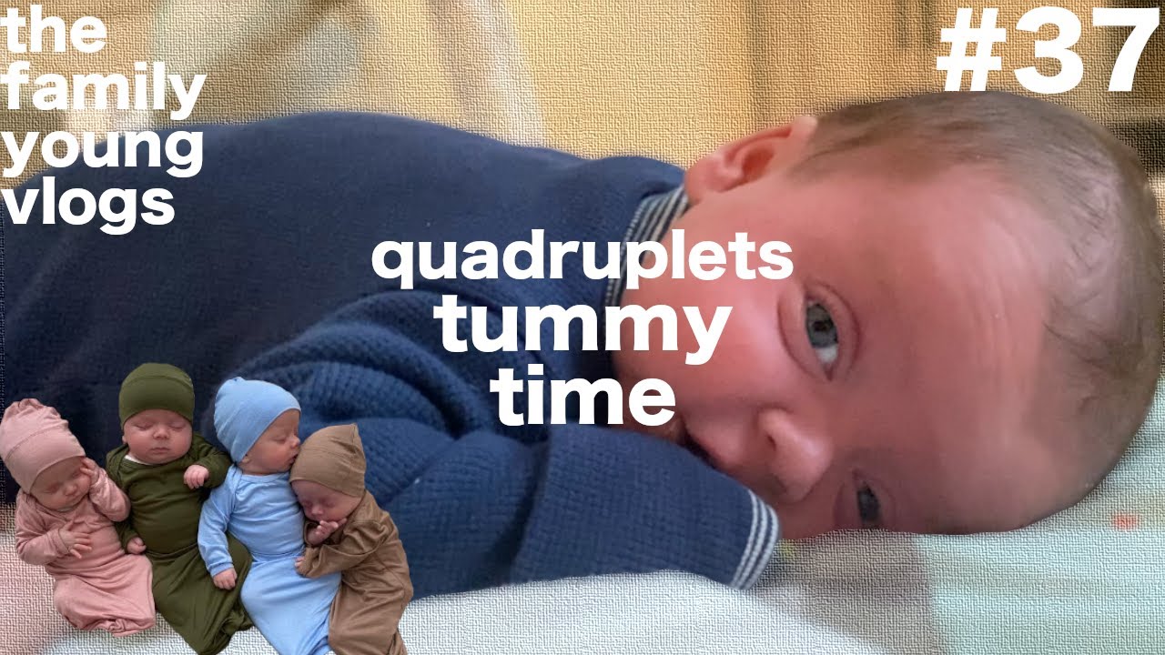 QUADRUPLETS Tummy Time!! PART 1!!| Life with QUADRUPLETS | Family of 11 | TFYV #37
