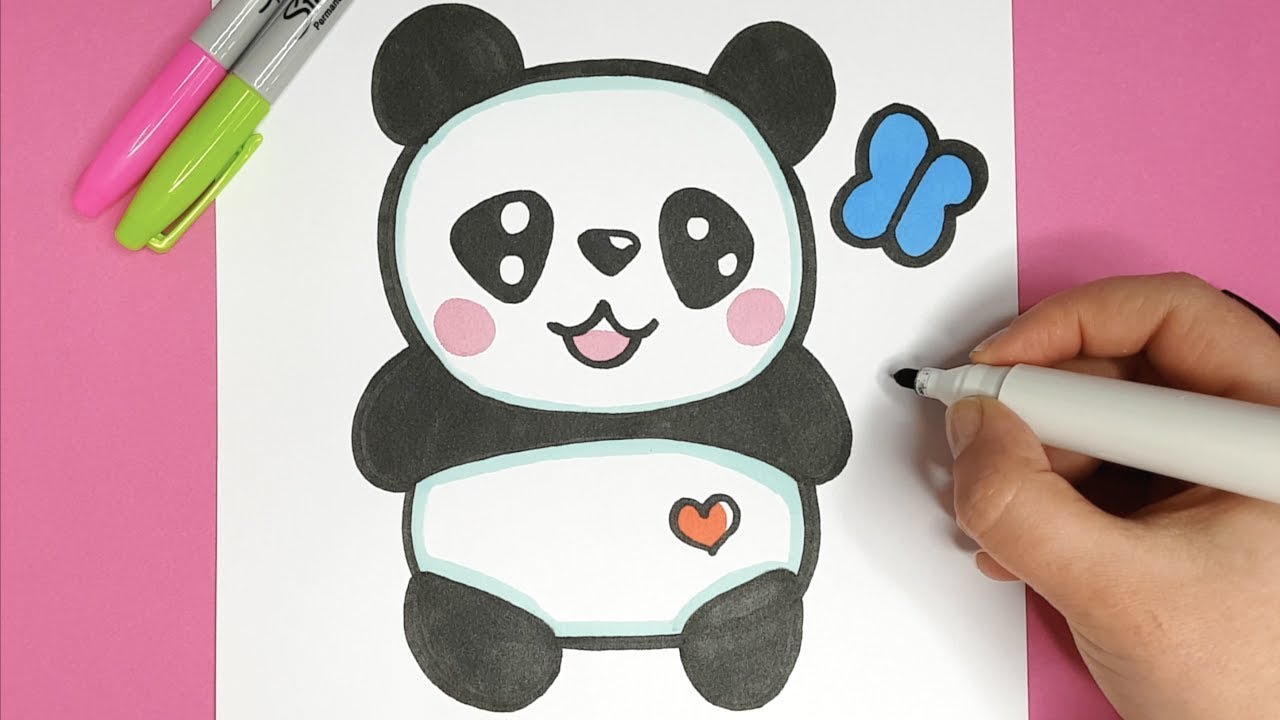 KAWAII BABY PANDA MALEN - EINFACH UND SÜß