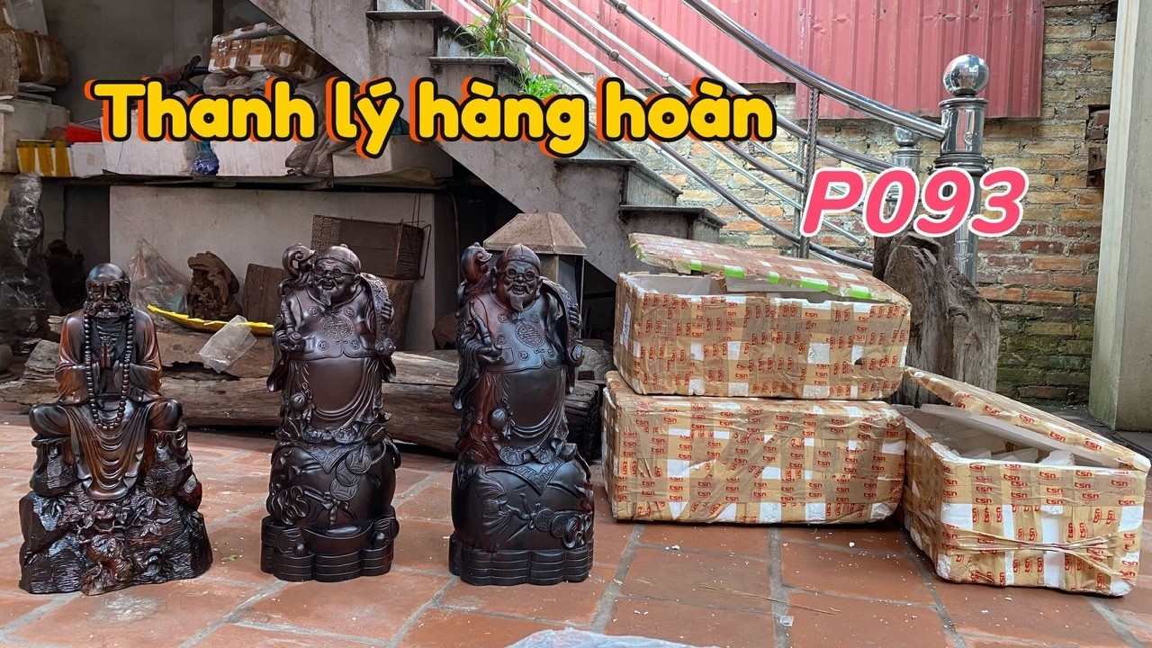 P093- thanh lý 6 thùng hàng hoàn// Tượng gỗ trắc Thế Quyết 039.620.5625