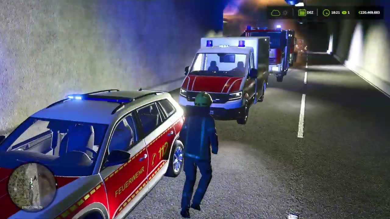 LS 25 Großeinsatz für die Feuerwehr! Gefahrgut Tankwagen brennt im Tunnel Mittelberg