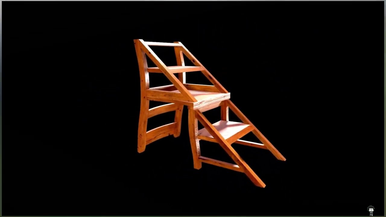 2-in-1 Folding Chair Ladder - Space Saving Genius! #MultiFunctional #TinyHome #DIY #HomeHacks