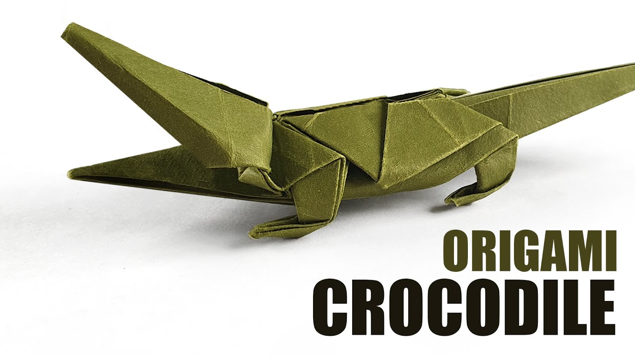 ORIGAMI CROCODILE / How to make a Paper Crocodile (Weesel)