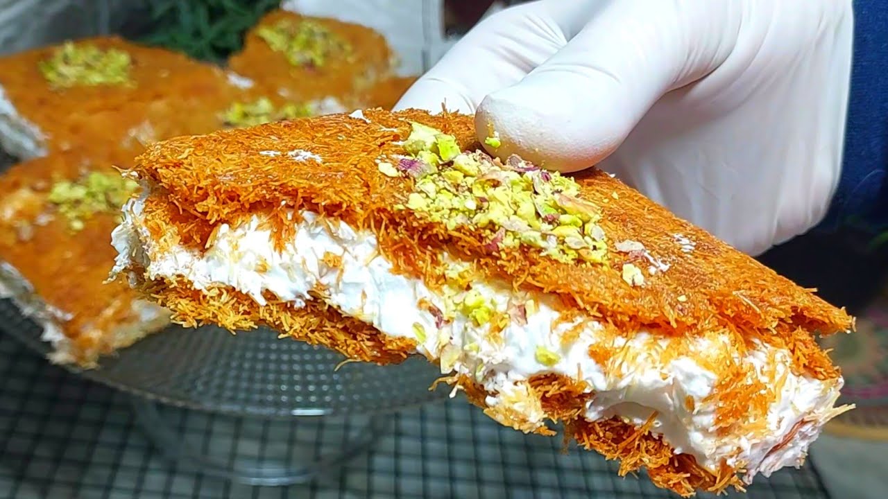 طريقة الكنافة بالقشطة المظبوطة | سر القرمشة والقشطة التقيلة زي المحلات بالظبط