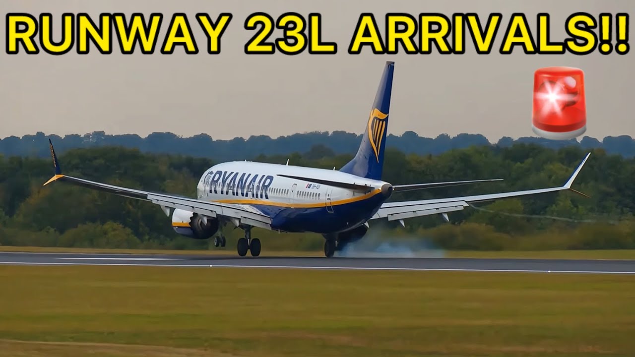 RARE sight of Runway 23L arrivals at Manchester!!