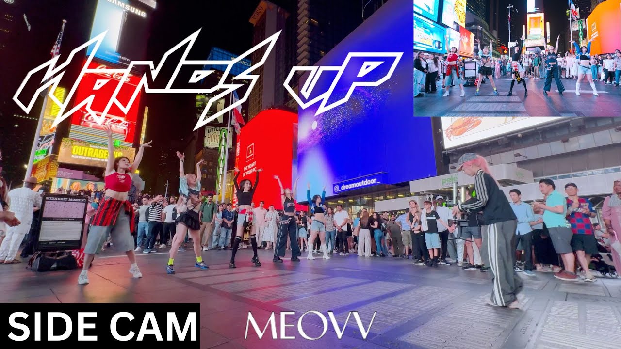 [SIDE CAM | KPOP IN PUBLIC TIMES SQUARE | ONE TAKE] MEOVV (미야오) - ‘HANDS UP’ | Dance Cover by GRL1S