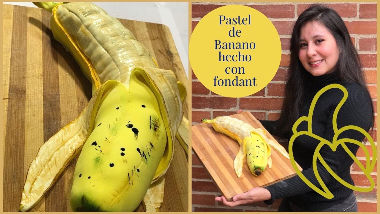 INCREIBLE! Pastel/ torta  de banano hecha con fondant