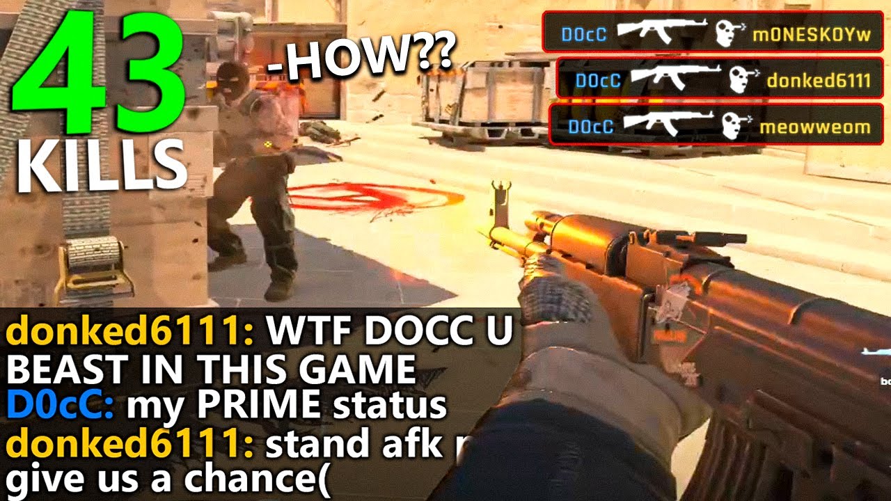 D0cC SHOWS BEAST MODE on FACEIT / 43 KILLS