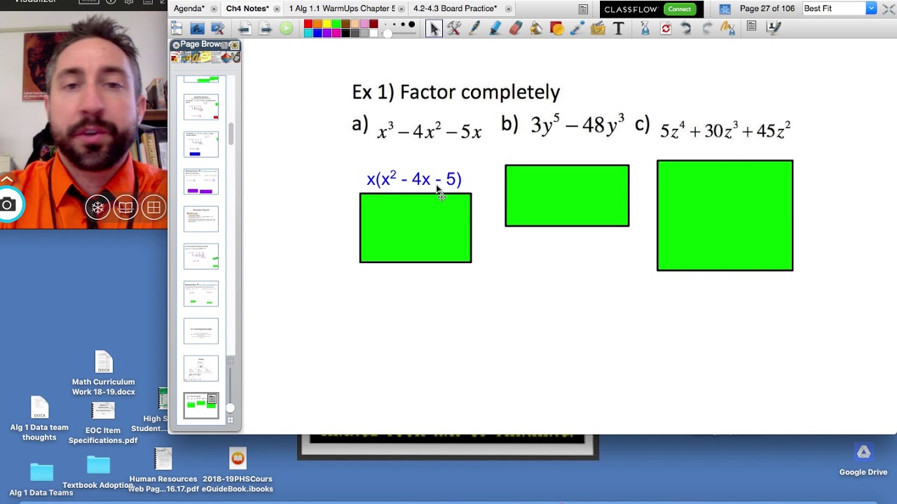 4.4 Video Notes (part 1):  Review of Factoring