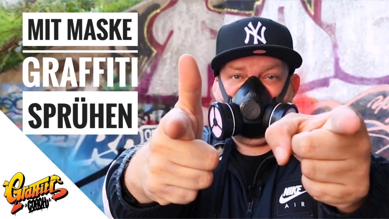 Graffiti für Anfänger - Maske tragen beim Sprühen - Graffiti Coach