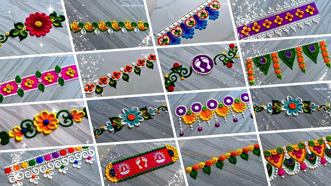15 Diwali Special Dhamaka Border Rangoli Designs | Diwali Rangoli Design | Easy Luxmi Pujan Rangoli