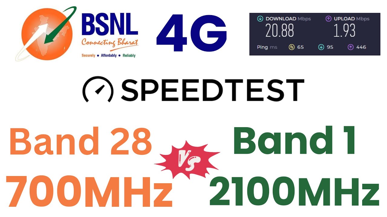 BSNL 4G - Band 28 vs Band 1 Speedtest in Village || BSNL 700 MHz vs 2100 MHz test in Bihar Village