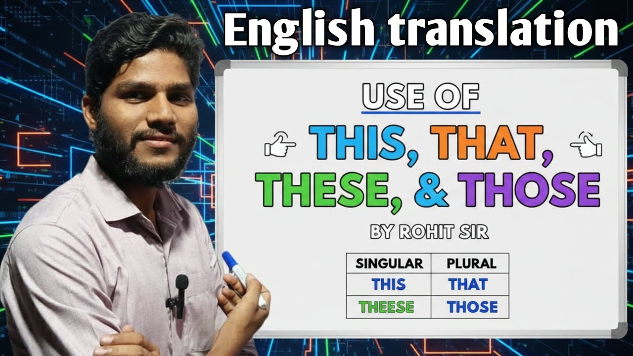 Use of this, that, these and those | English translation | by Rohit sir 