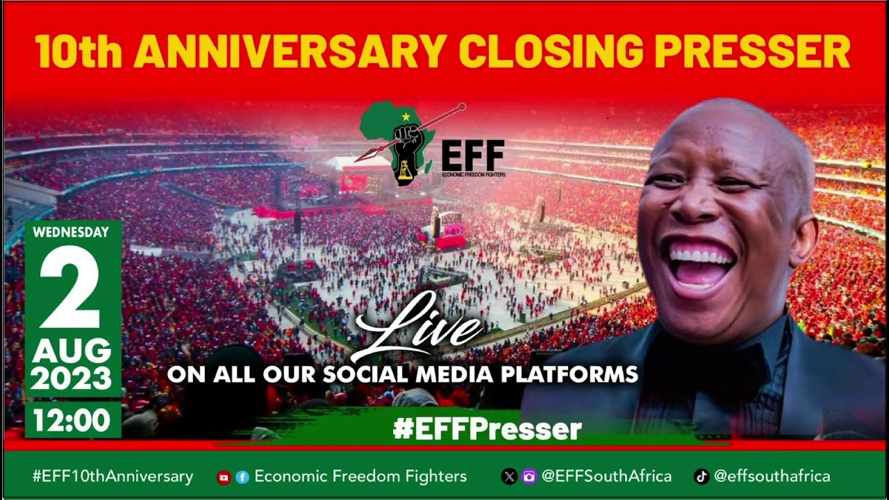 CIC Julius Malema Addresses EFF 10th Anniversary Closing Press Conference.
