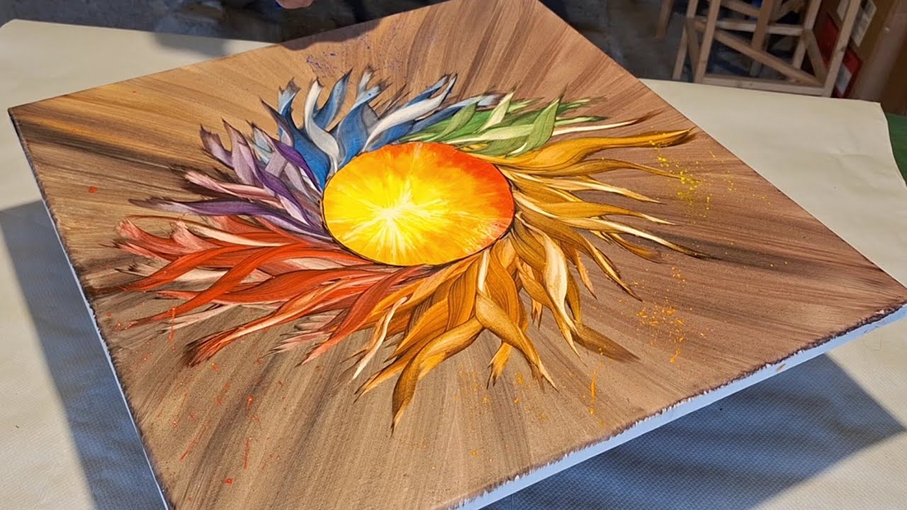 ARTE FLUIDO ORIGINAL 🔥🎨  REPITIÉNDOSE LA MISMA PINCELADA 🏆🖌 ARTE Y MAGIA