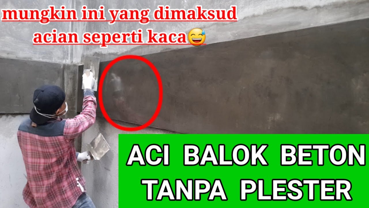 cara mengaci balok beton tanpa plester / semen hitam tiga roda #aci #tutorial @maskerbangunan