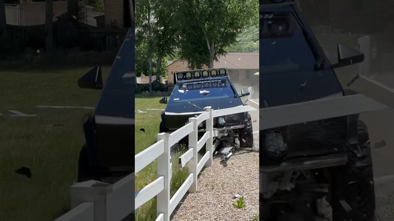 Cybertruck destroys my yard #cybertruck #telsa #teslamotors #cars #truck #teslacybertruck