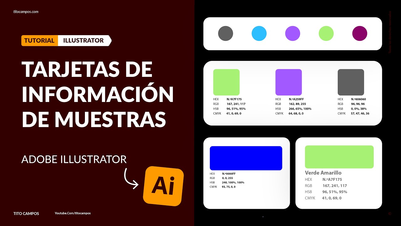 Como Generar Códigos de Color (Tarjetas de información de Muestras) en Adobe Illustrator