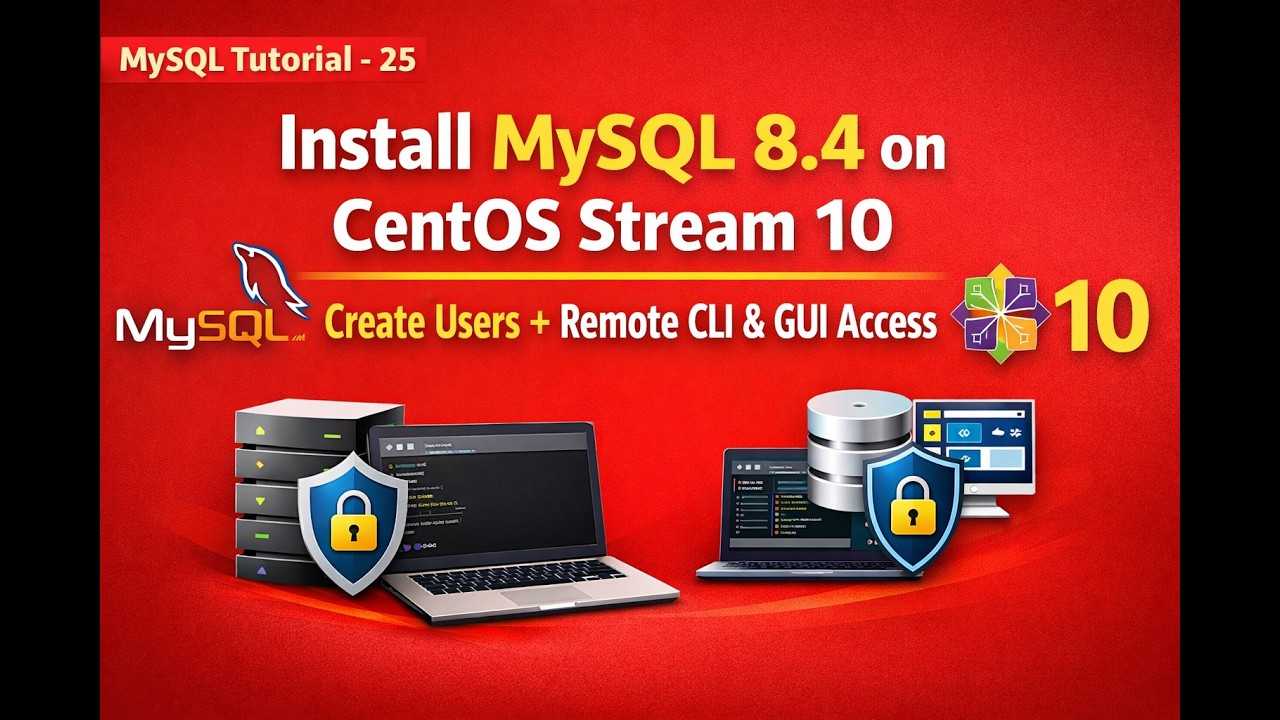 Install MySQL 8.4 on CentOS Stream 10 | Create Users + Remote CLI & GUI Access 🚀 #mysql #centos