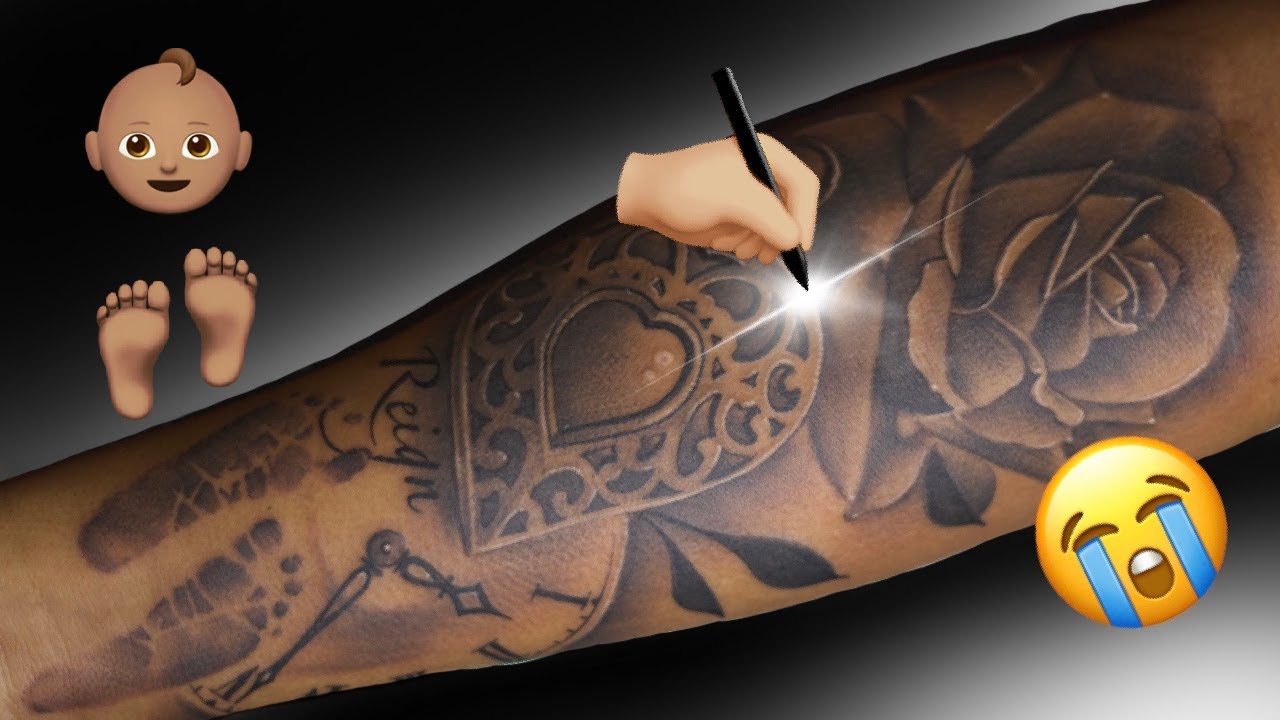 HOW TO TATTOO DARKER SKIN | baby tribute tattoo | TATTOO TIMELAPSE | what needles to use