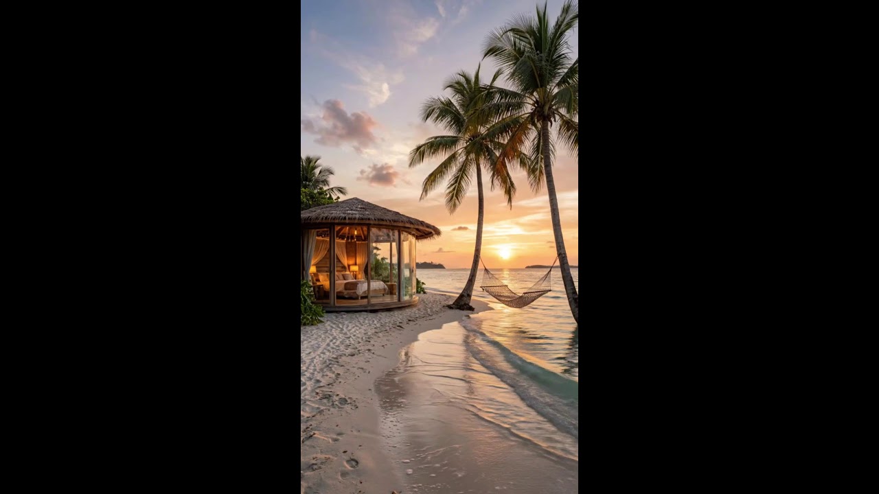 Tropical Beach Sunset Ambience 🌅 Relaxing Ocean Waves & Island Evening Sounds #relaxingmusic