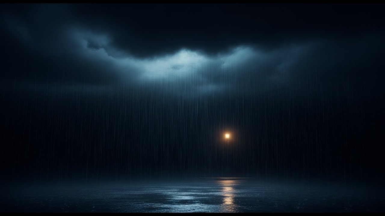 Heavy Rain Sounds in Darkness | Deep Sleep LIVE