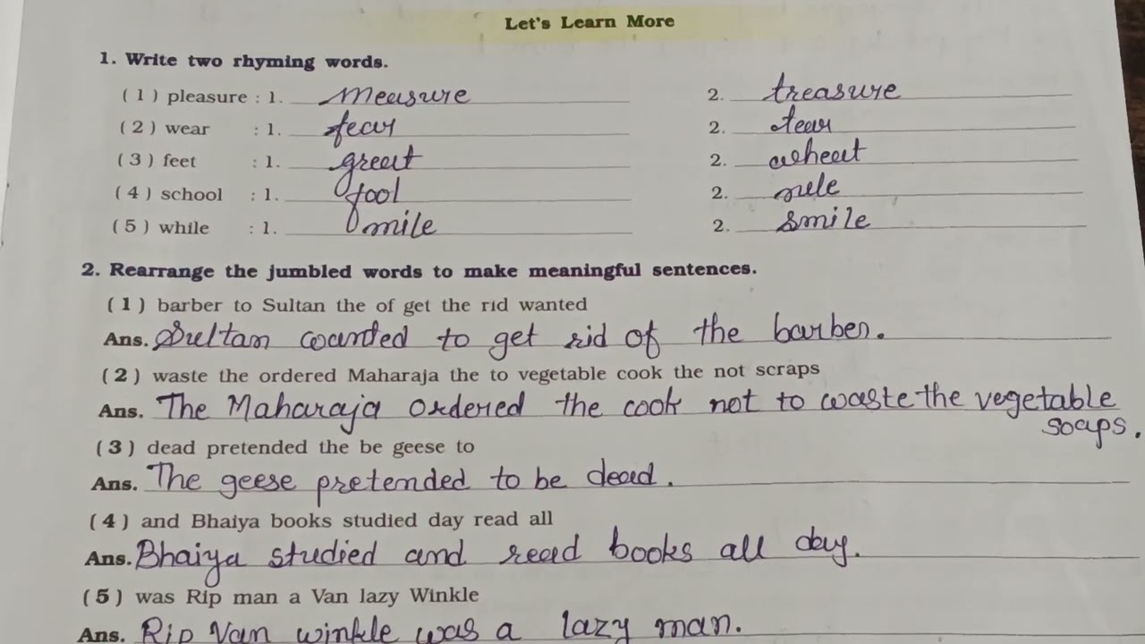 Std 5 Unit 7 Gulliver Marigold Workbook part 2