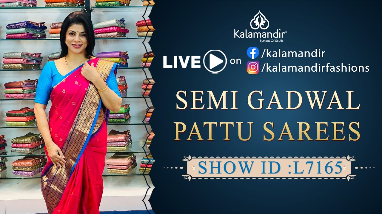 Semi Gadwal Pattu Sarees -  Weavers Price | WhatsApp Number 9852 9852 99 | Kalamandir Sarees LIVE