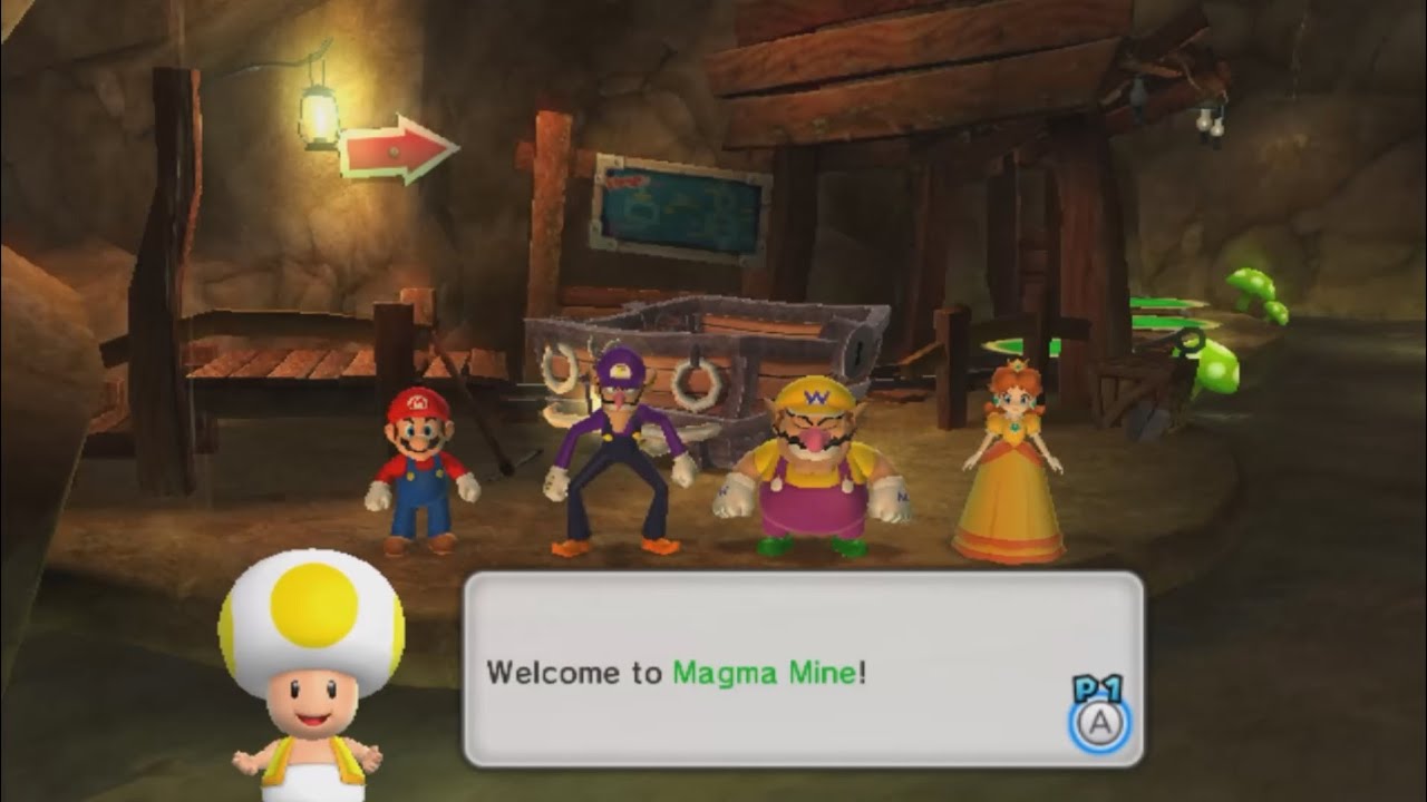 Mario Party 9 - Magma Mine - Mario vs Waluigi vs Wario vs Daisy